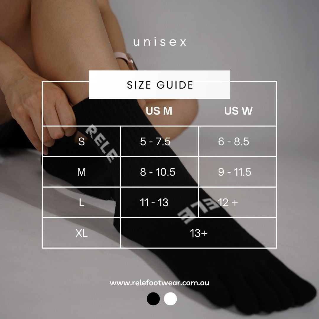 Midweight Mid Crew Toe Socks BLACK